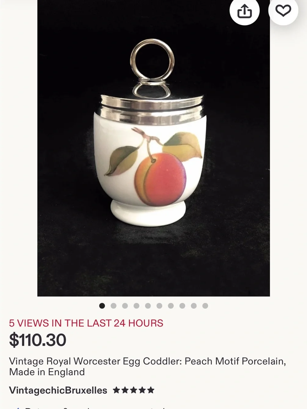 Royal Worcester Egg Coddler Jar with Chrome Lid